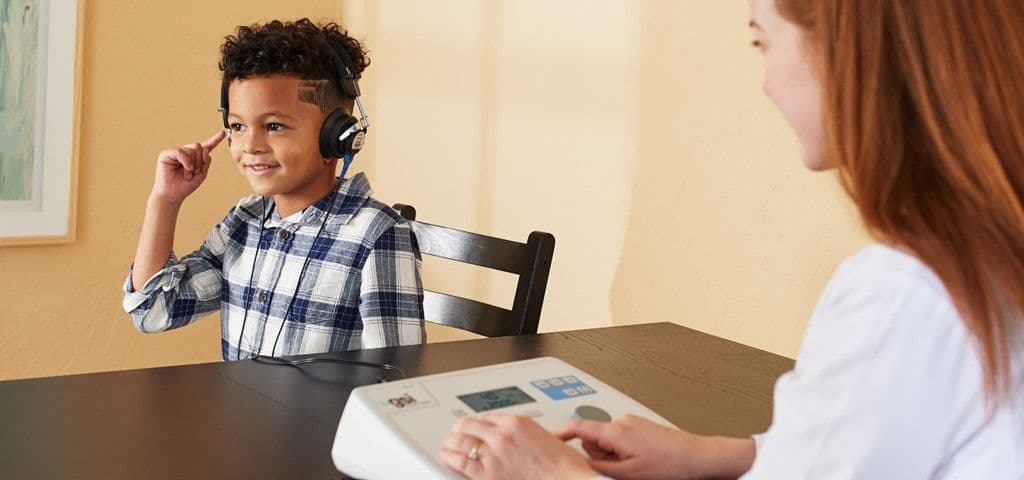 Audiometry screening on a school-aged child